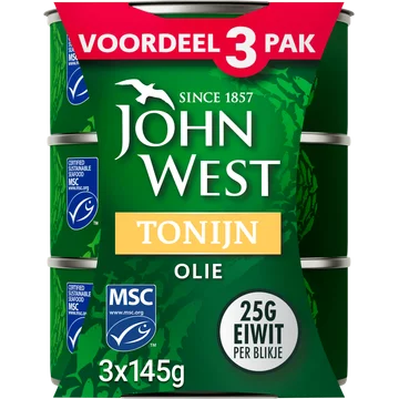 John West Tonijnstukken in Zonnebloemolie 3 x 145g