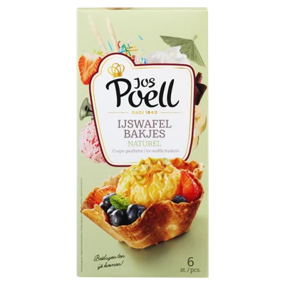 Jos Poell Ijswafelbakjes naturel 6 st.
