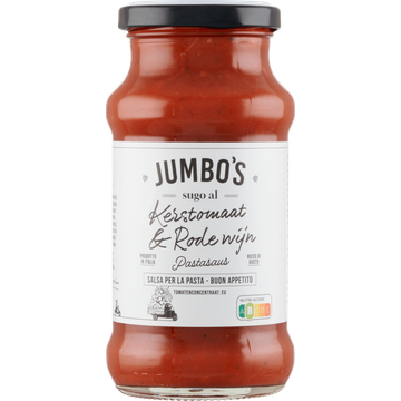 Jumbo's Kerstomaat & Rode Wijn Pastasaus 350 g