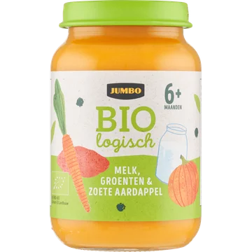 Jumbo Babyvoeding Biologisch Melk, Groenten & Zoete Aardappel 6+ Maanden 190 g