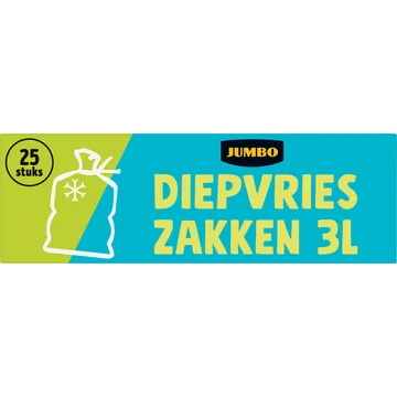 Jumbo Diepvrieszakken met Sluitstrips en Schrijfvakken 3 L 25 Stuks