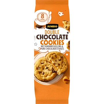 Jumbo Double Chocolate Cookies met Karamelvulling 200 g