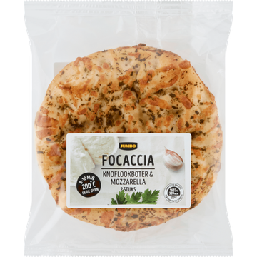 Jumbo Focaccia Knoflookboter & Mozzarella 2 Stuks 240 g
