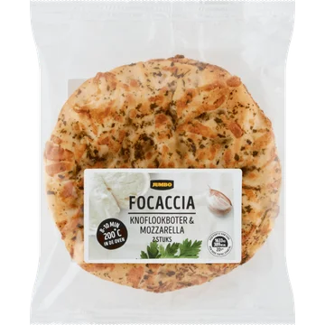 Jumbo Focaccia Knoflookboter & Mozzarella 2 Stuks 240 g