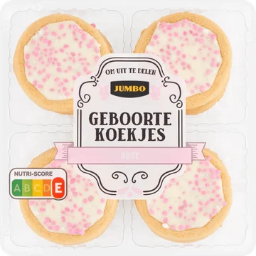 Jumbo Geboortekoekjes Roze 191 g