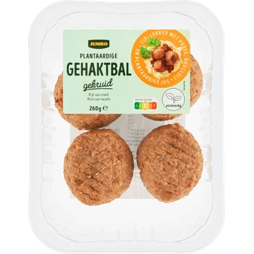 Jumbo Plantaardige Gehaktbal Gekruid 260 g