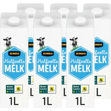 Jumbo Halfvolle Melk Beter Leven* 6 x 1 L