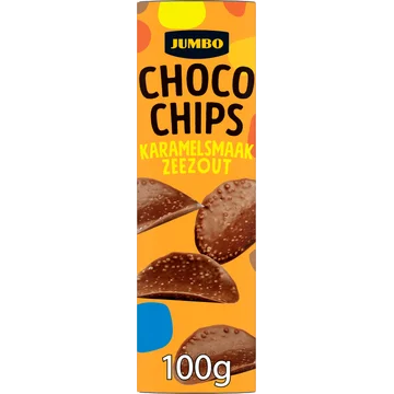 Jumbo Choco Chips Karamelsmaak Zeezout 100 g