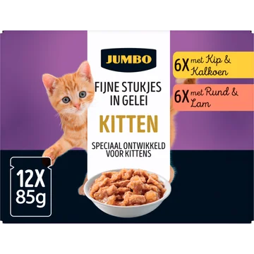 Jumbo Fijne Stukjes in Gelei Kitten 12 x 85 g