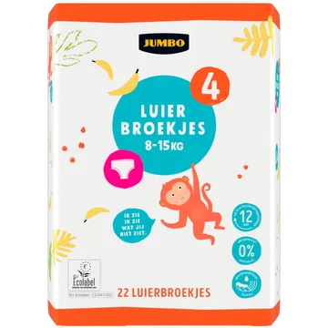 Jumbo Luierbroekjes Maat 4 8-15 kg 22 Stuks