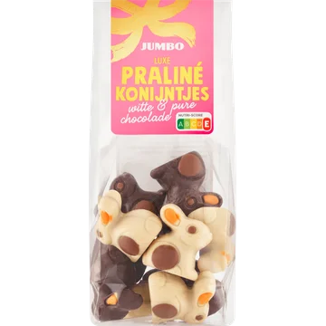 Jumbo Luxe Praliné Konijntjes Witte & Pure Chocolade 150 g