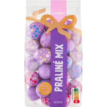 Jumbo Paasei Mix Praliné Melk, Wit & Puur Gevuld 200 g