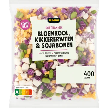 Jumbo Roerbakmix Bloemkool, Kikkererwten & Sojabonen 400 g