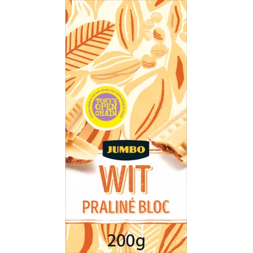 Jumbo Wit Praliné Bloc 200 g