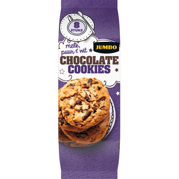 Jumbo Chocolate Cookies Melk, Puur & Wit 200 g