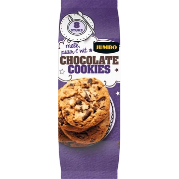 Jumbo Chocolate Cookies Melk, Puur & Wit 200 g