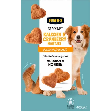 Jumbo Snack met Kalkoen & Cranberry Hartjes 400 g