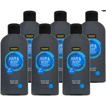Jumbo Hair & Body 2 in 1 6 x 250ML