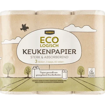 Jumbo Ecologisch Keukenpapier 3 Laags 3 Rollen