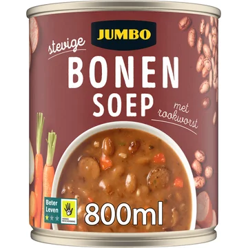Jumbo Stevige Bonensoep met Rookworst 800ML
