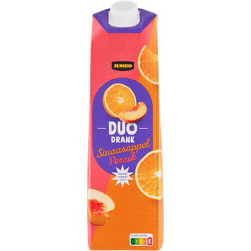 Jumbo Duo Drank Sinaasappel Perzik 1 L