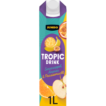 Jumbo Tropic Drink Sinaasappel, Ananas & Passievrucht 1 L
