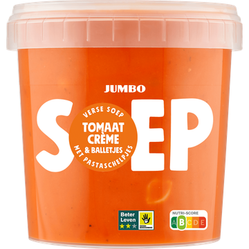 Jumbo Verse Soep Tomaat Crème met Pastaschelpjes & Balletjes 1 kg