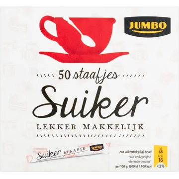 Jumbo Suiker Staafjes 50 Stuks 200 g