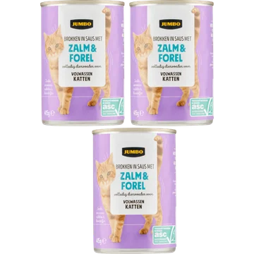 Jumbo Brokken in Saus met Zalm & Forel 3 x 415 g