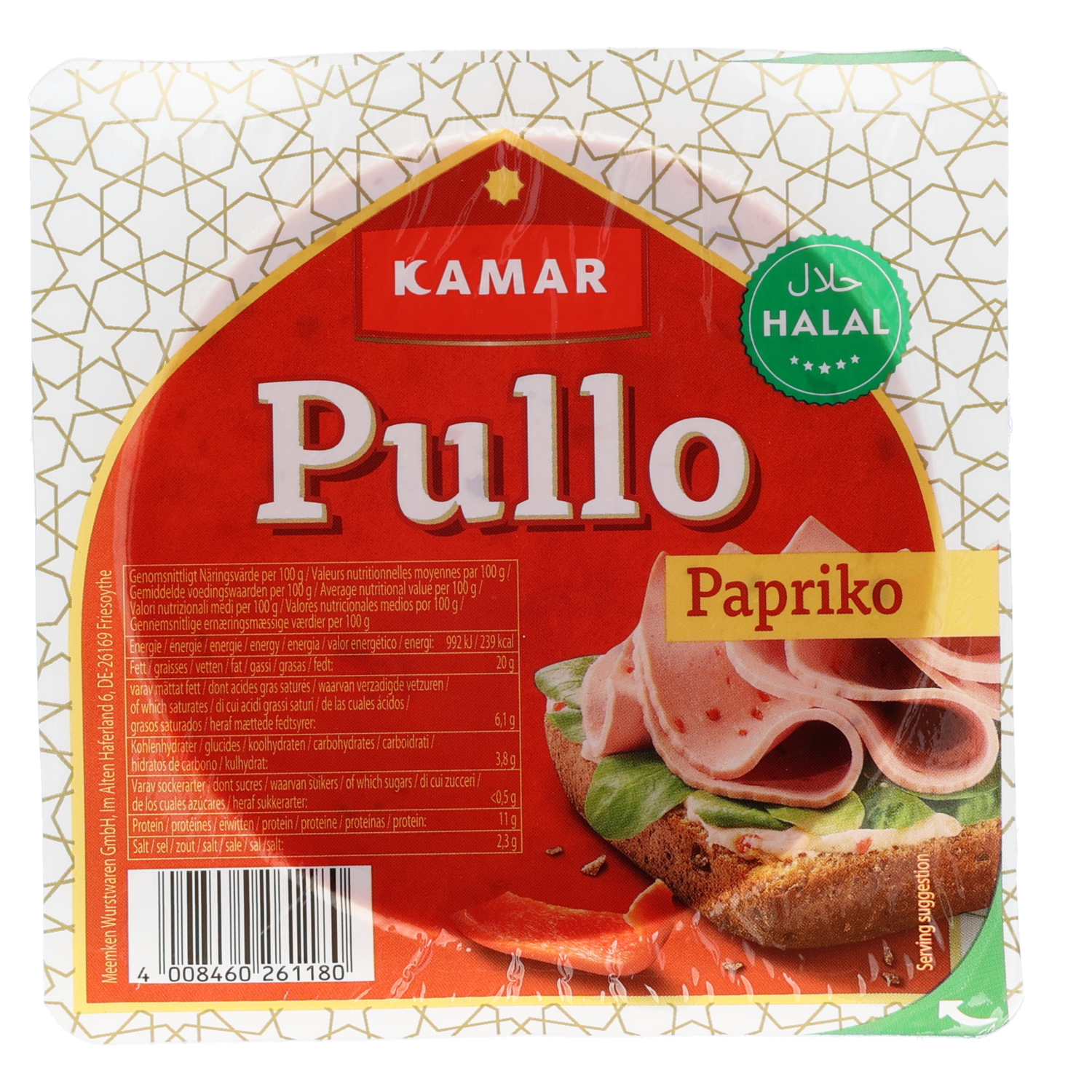 Kamar Kipboterhamworst paprika