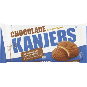 Kanjers Melkchocolade Karamel Wafels 4 Stuks