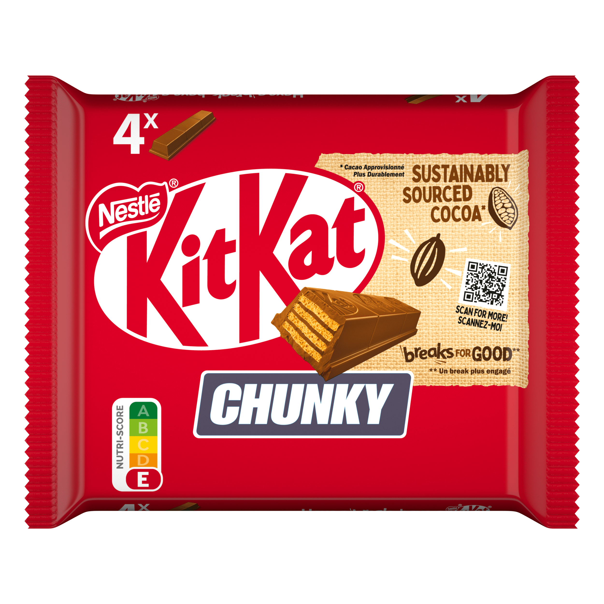 KitKat Chunky melk chocolade 4-pack Wikkel 160 g