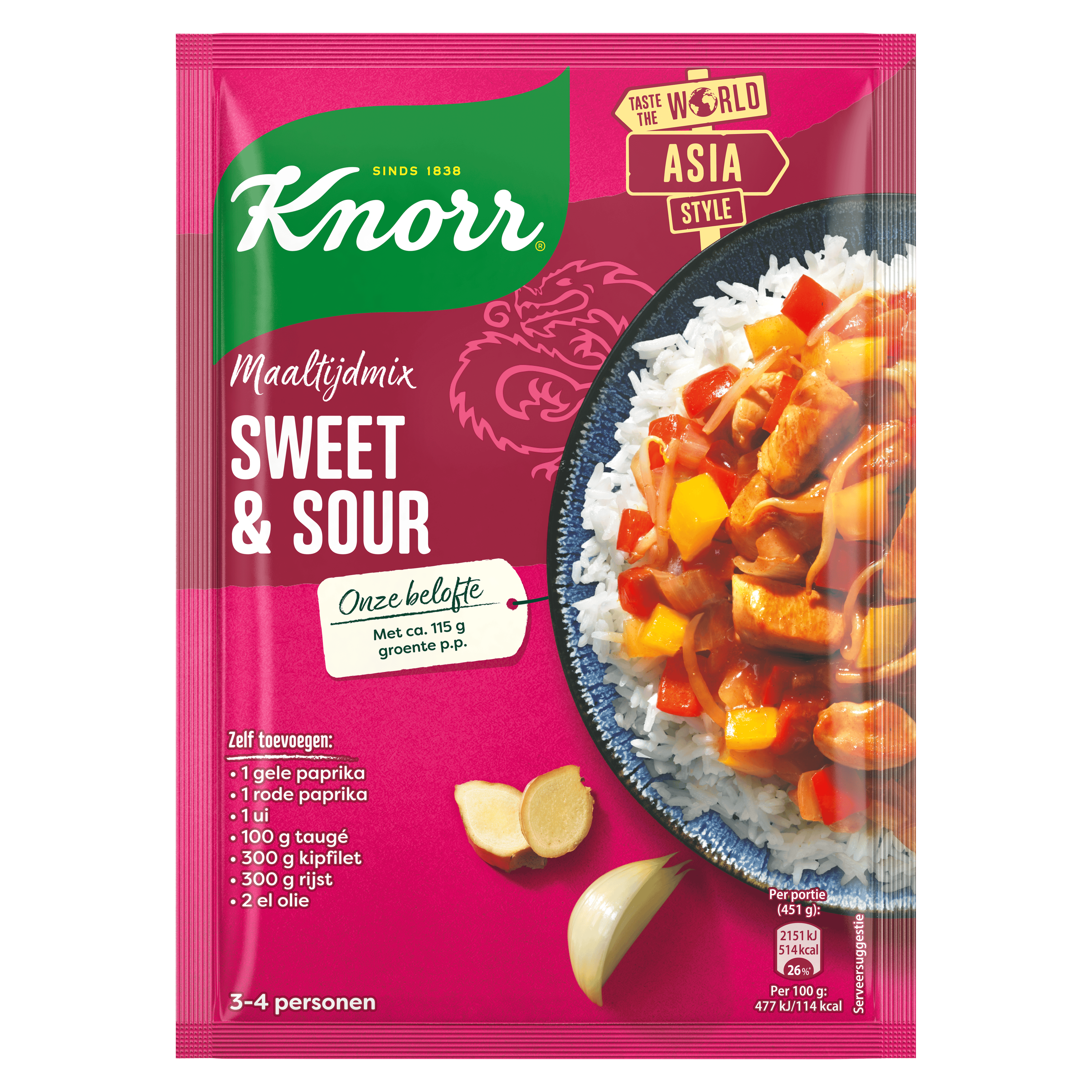 Knorr Maaltijdmix Sweet &amp; Sour Stazak 61 g
