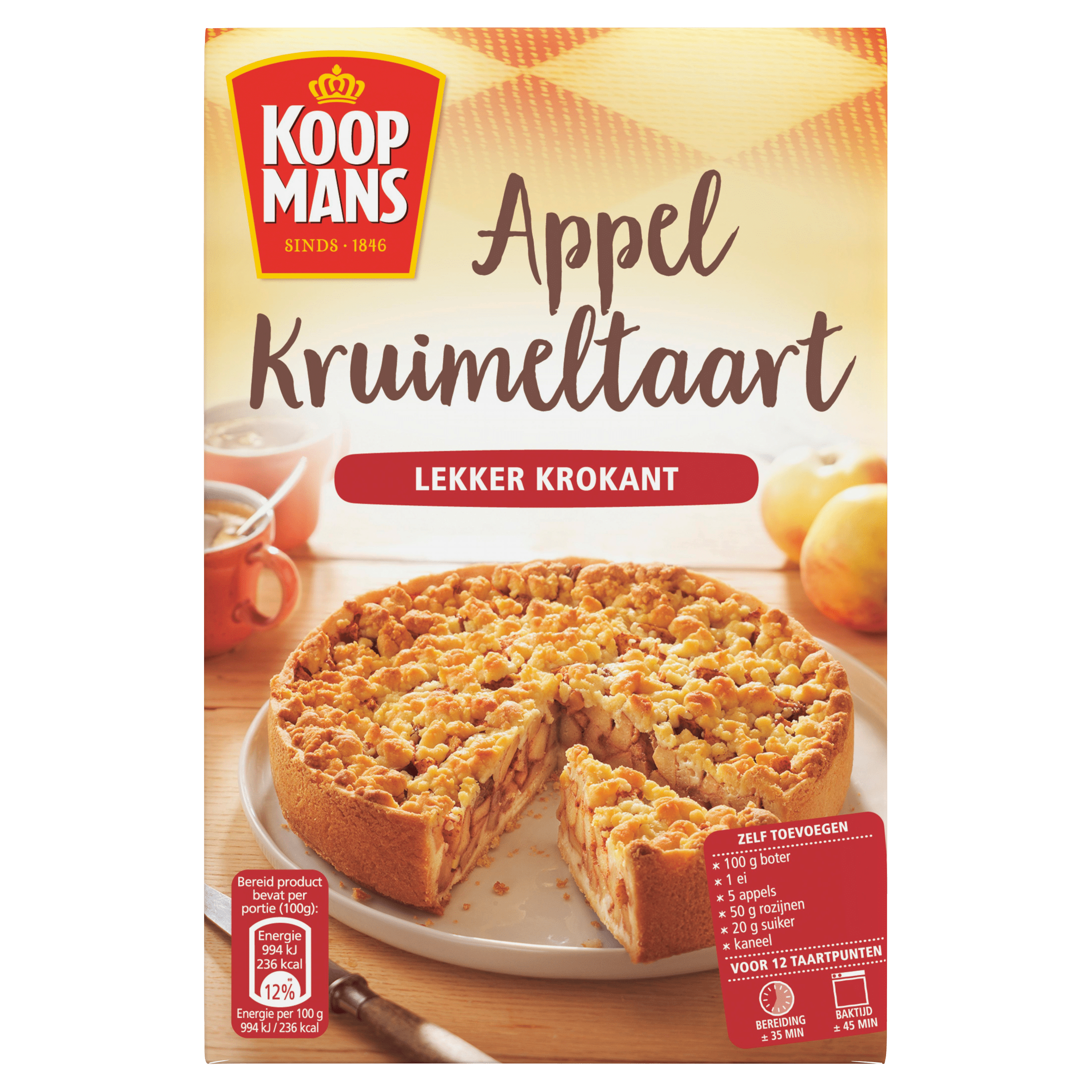 Koopmans Appelkruimeltaart Bakmix 410g