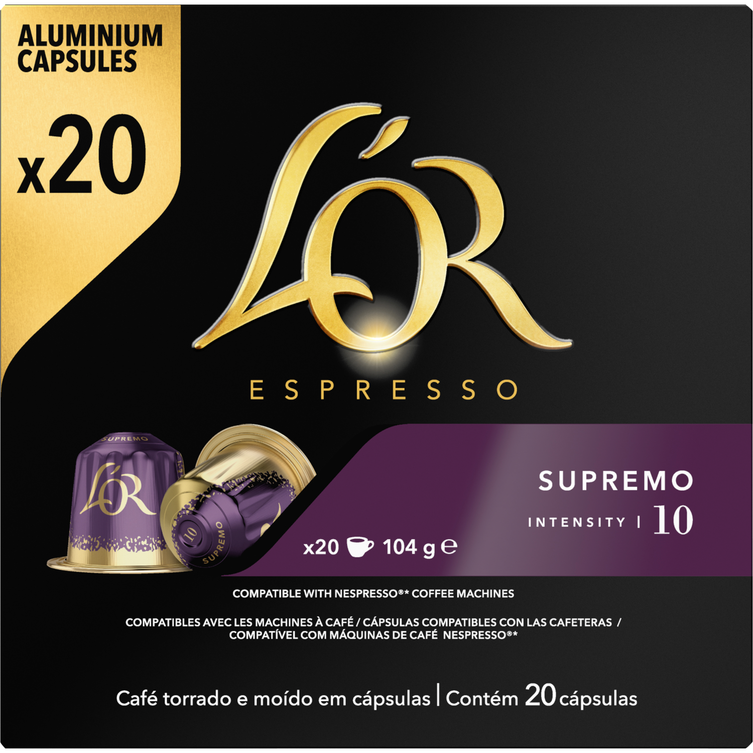 L'Or Koffiecups espresso supremo sterkte 10
