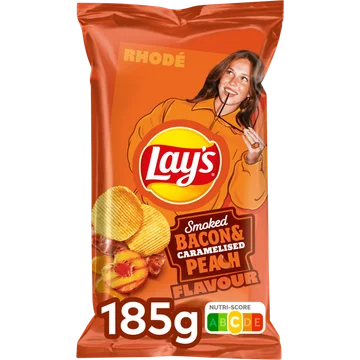 Lay's Max Ribbel Chips Smoked Bacon & Caramelized Peach 185 g