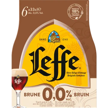 Leffe Bruin Alcoholvrij Bier 6 x 33 cl
