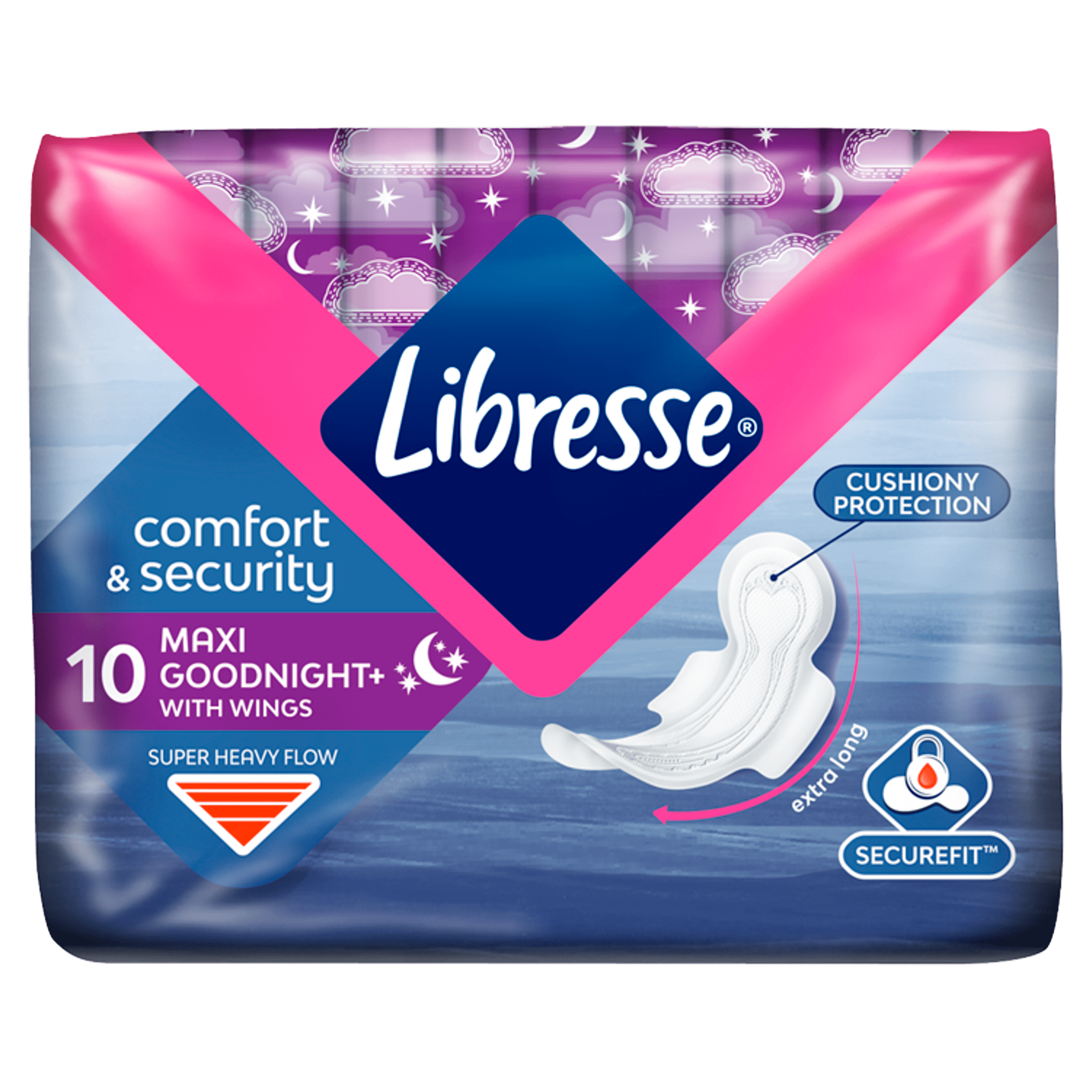 Libresse Maandverband maxi goodnight wing Zak 10 st