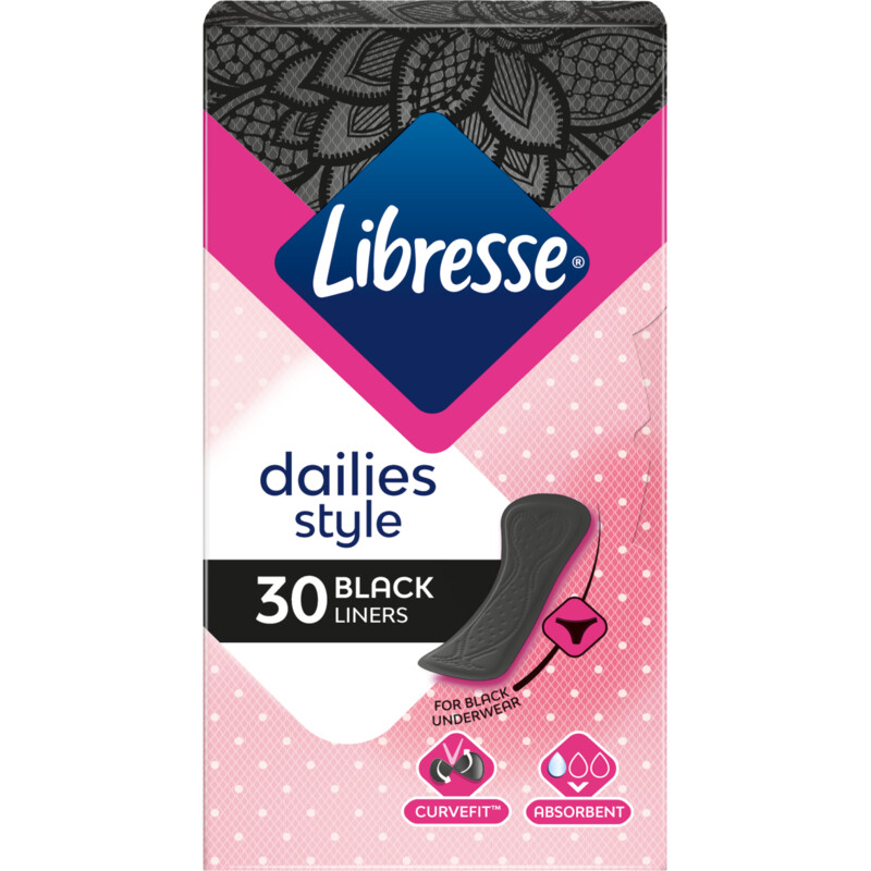 Libresse Dailies black inlegkruisjes