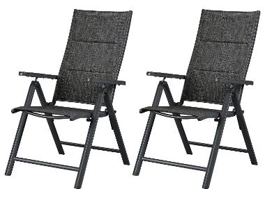 LIVARNO® Set van 2 verstelbare tuinstoelen Toronto Deluxe