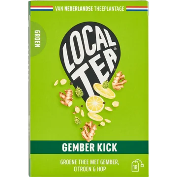 Localtea Gember Kick Groene Thee met Gember, Citroen & Hop 18 x 1,5 g
