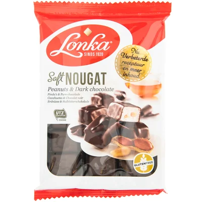 Lonka Soft nougat pinda puur Zak 220 g
