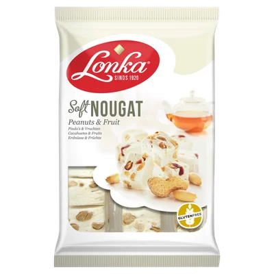 Lonka Soft nougat pinda vrucht Tray 220 g