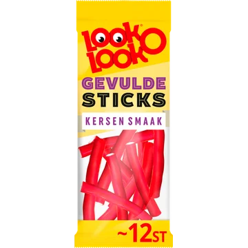 Look-O-Look Gevulde Kersen Sticks 12 stuks