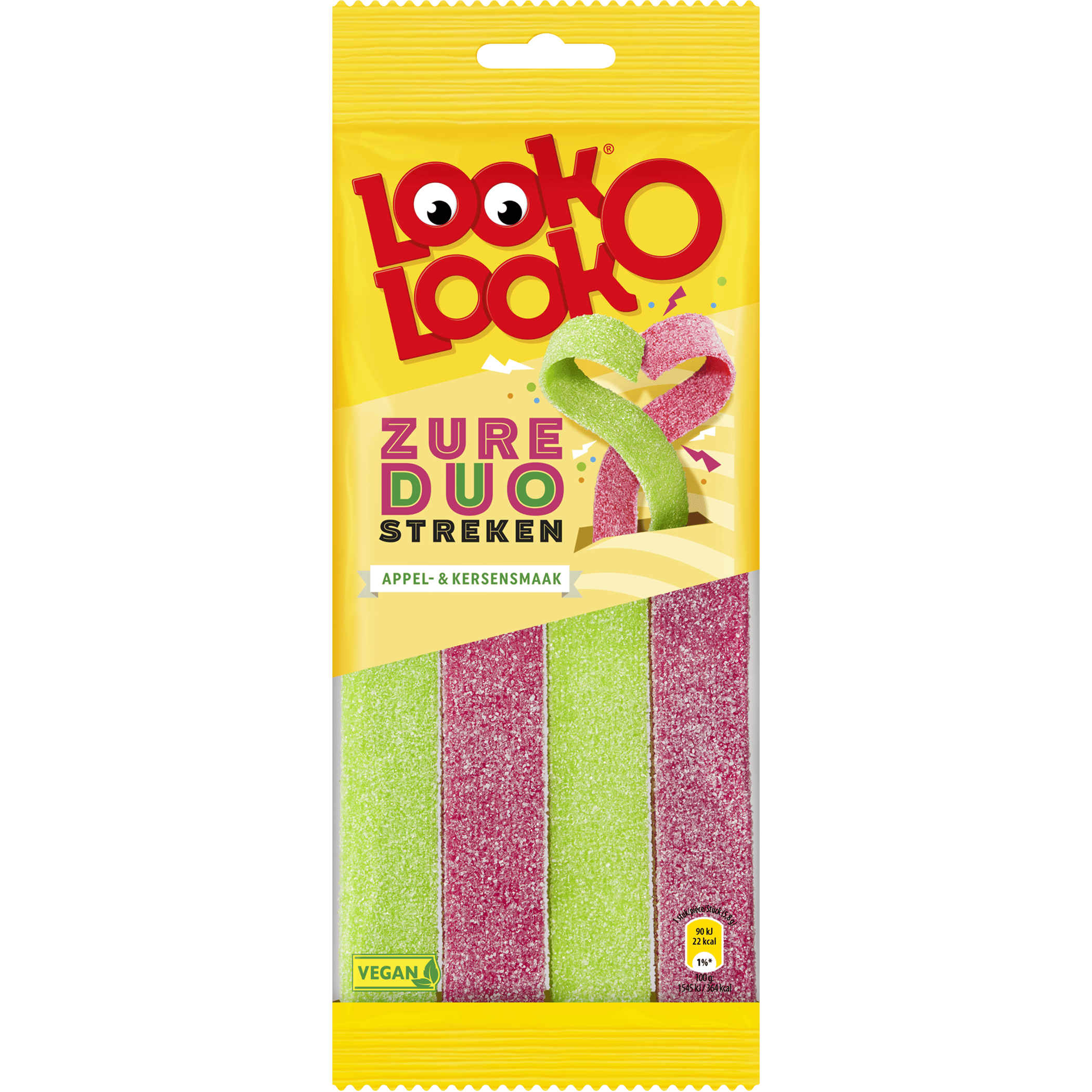 Look o Look Zure duo streken appel kers Zak 115 g