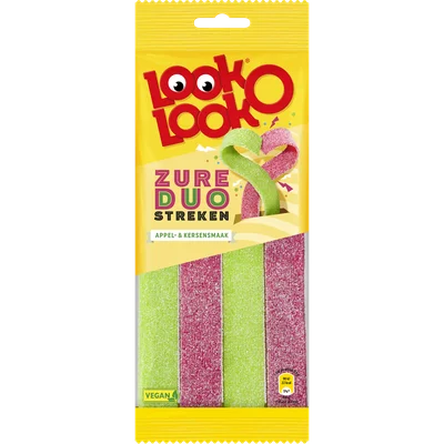 Look o Look Zure duo streken appel kers Zak 115 g