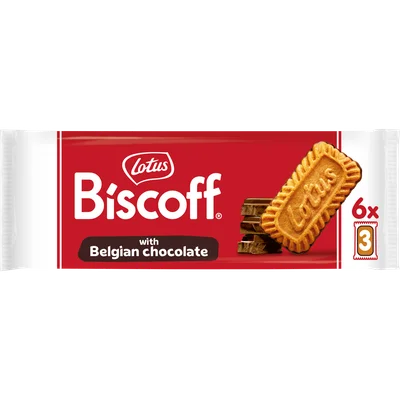 Lotus Biscoff speculoos met chocolade 6x3 st.