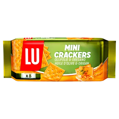 Lu Mini crackers olijf &amp; oregano Pak 250 g