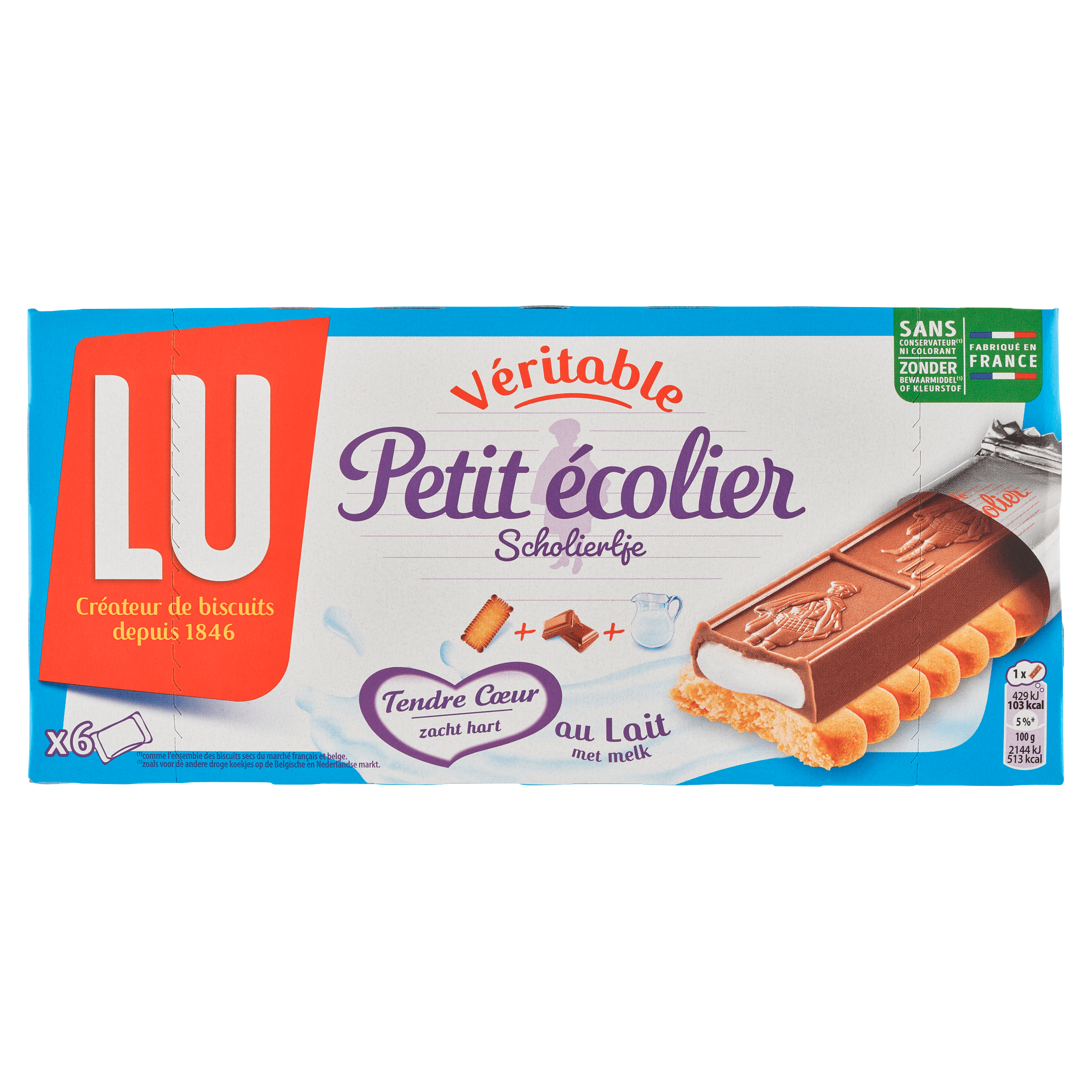 Lu Scholiertje reep melkvulling Doos 120 g