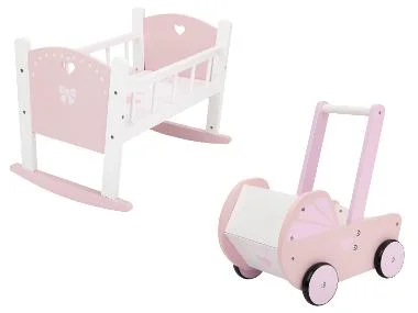lupilu® Houten speelgoed poppenwieg of poppenwagen